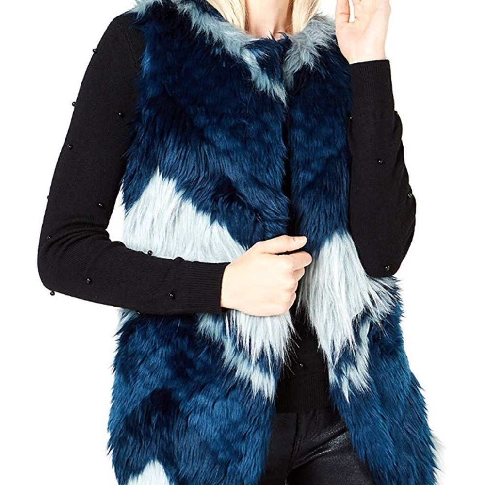Bar III Faux-Fur Patchwork Vest
